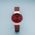 Czerwono-różowozłoty damski kwarcowy zegarek Kolekcja Wiosna/Lato Bering