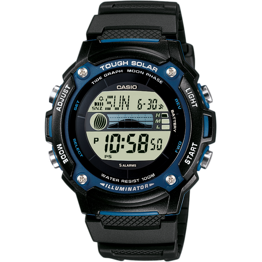 Casio Sport W-S210H-1AVEG Sports Tide Graph Zegarek