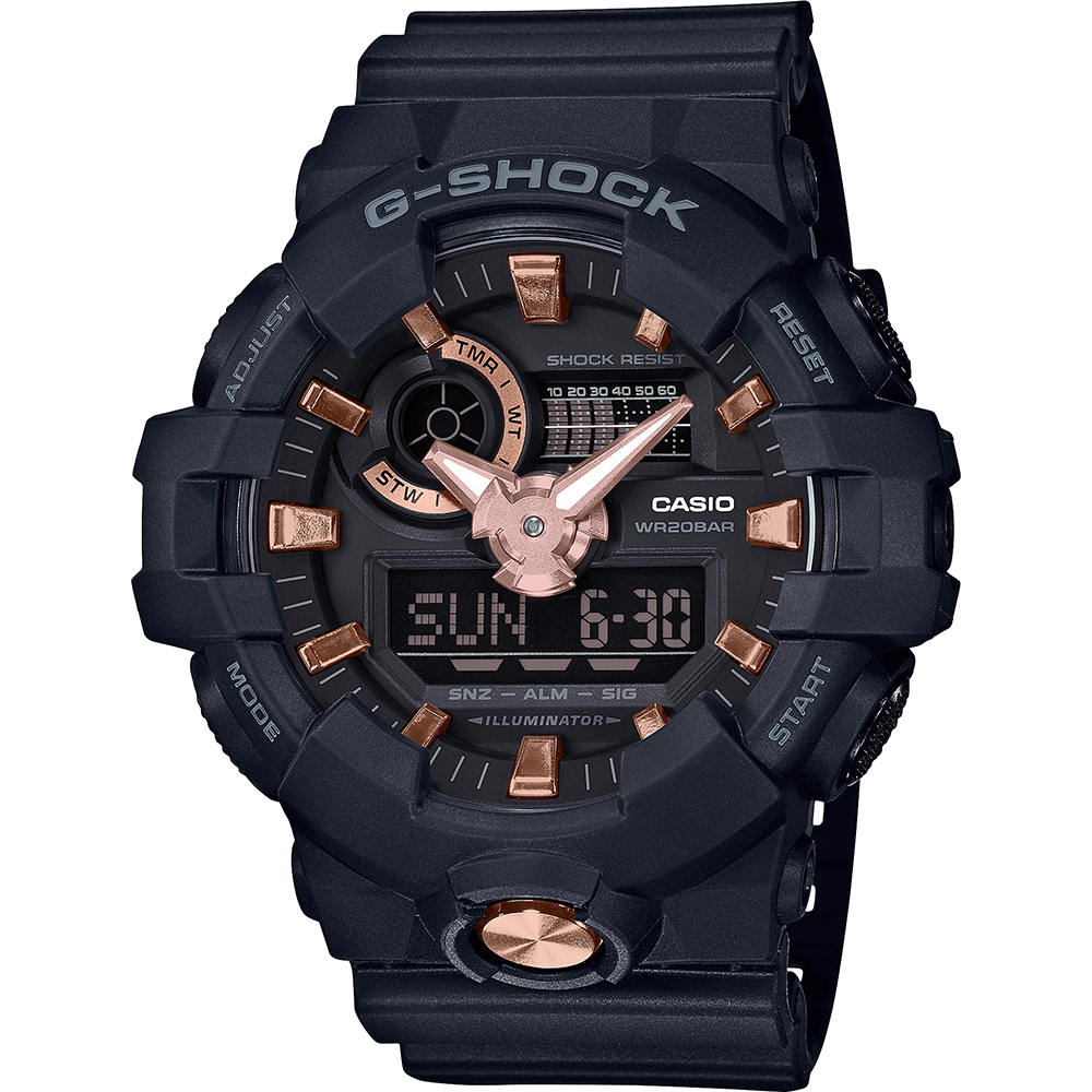 G-Shock Classic Style GA-710B-1A4ER Black and Gold Zegarek