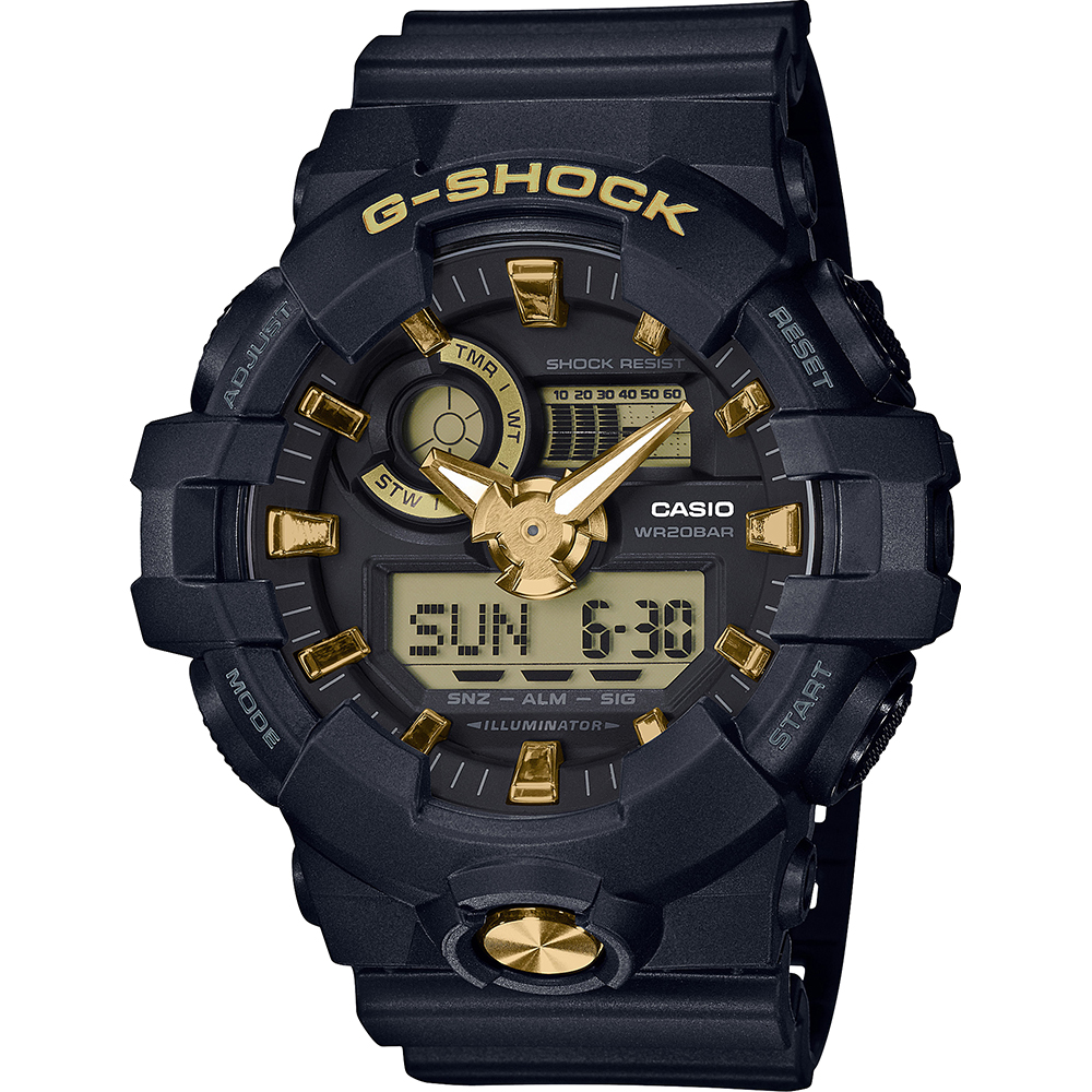 G-Shock Classic Style GA-710B-1A9ER Black and Gold Zegarek
