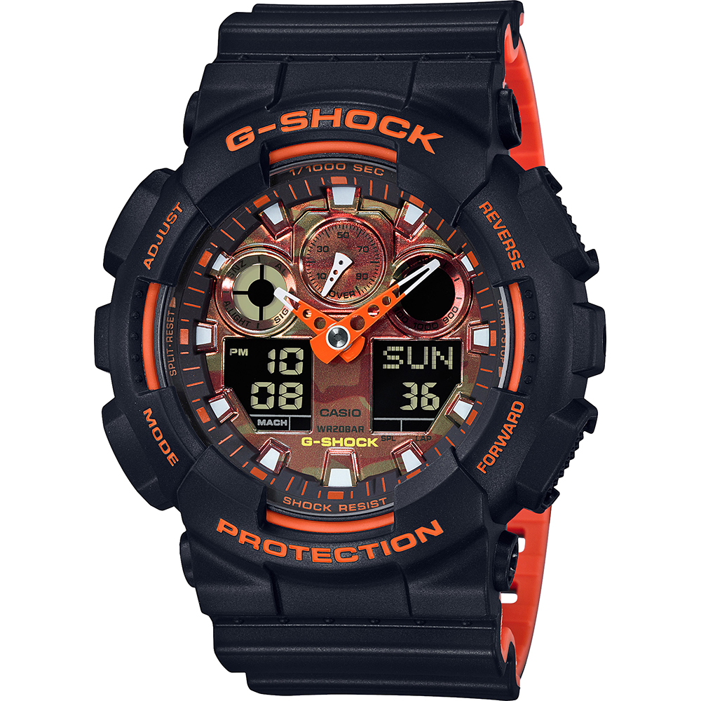 G-Shock Classic Style GA-100BR-1A Ana-Digi - Bright Orange Zegarek