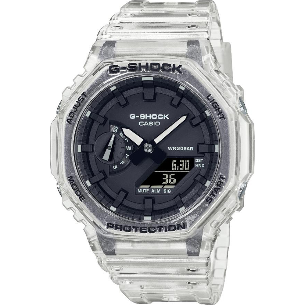 G-Shock Classic Style GA-2100SKE-7AER Skeleton Series - White Zegarek