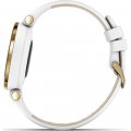 Złoto-biały damski smartwatch do wielu sportów ze skórzanym paskiem Kolekcja Wiosna/Lato Garmin