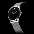 Czarny męski zegarek z wklęsłą kropką Kolekcja Wiosna/Lato Movado