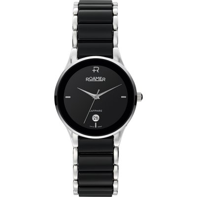 Roamer Watch Time 3 hands Ceraline Saphira Lady Black 677981.41.55.60