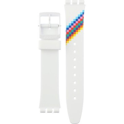 Swatch Plastic - Originals Medium (34mm) /Access/Solar/Musicall/Stop - G/SK/SL/SR/SS/SO28 ASO28W700 Merry-go-round Squares Pasek