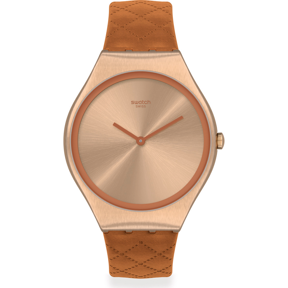 Swatch Skin Irony SYXG115 Brown Quilted Zegarek
