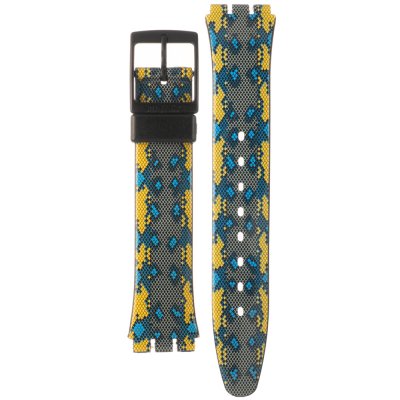 Swatch Plastic - Originals Medium (34mm) /Access/Solar/Musicall/Stop - G/SK/SL/SR/SS/SO28 AGB254 GB254 Snaky Blue Pasek