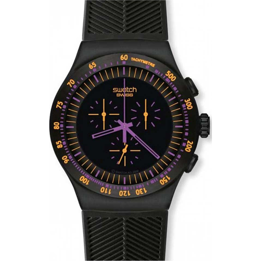Swatch The Chrono YOB102 Purple In Dark Zegarek