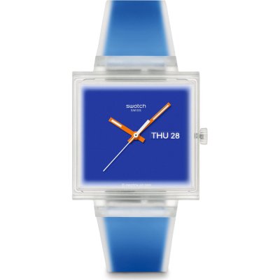 Swatch What If - Square SO38K701 What If... Jelly see thru blue? Zegarek