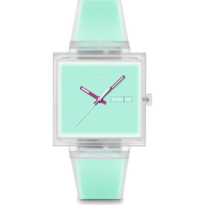 Swatch What If - Square SO38K702 What If... Jelly see thru mint? Zegarek