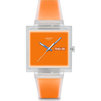 Swatch What If - Square SO38K704 What If... Jelly see thru orange? Zegarek