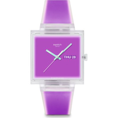 Swatch What If - Square SO38K705 What If... Jelly see thru magenta? Zegarek
