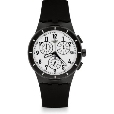 Swatch New Chrono Plastic SUSB401 Twice Again Black Zegarek