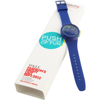 Swatch New Chrono Plastic SUSN400PACK Vogue Fashion Night 2012 (Blue C) Zegarek